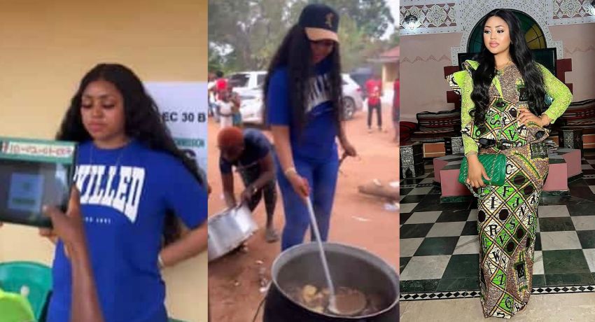I Am Elated – Regina Daniels Says, Drops Video Of Her Family Voting, Cooking For Voters