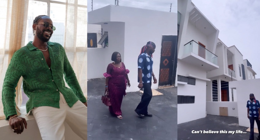 Adekunle Gold Gives His Mom A Grand Tour Of The Mansion He Gifted Her On 60th Birthday (VIDEO)
