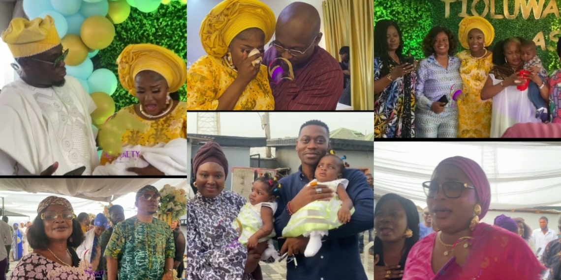 Lateef Adedimeji, Mo Bimpe, Others Grace Biola Adebayo’s Child’s Naming Ceremony Amid Tears Of Joy (VIDEO)