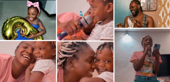 Cute Family Moment As Simi, Adekunle Gold Thrill Daughter, Deja With Musical Rendition On 3rd Birthday (Video)