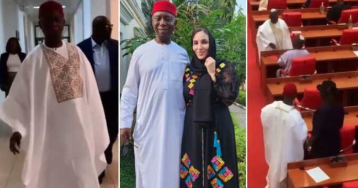 “Say Our, Not My Husband”: Ned Nwoko’s Moroccan Wife Laila Shares Video of Him Resuming Office As Senator