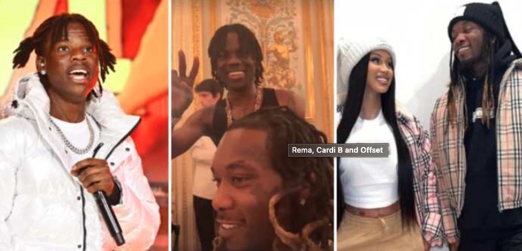 “He is The Biggest Artist in Africa After Wizkid” – Reactions As Rema Dines With American Rapper Couple Cardi and Offset