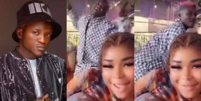 Portable And Late Alaafin Of Oyo’s Ex-wife, Queen Dami Spotted In Hot Romantic Moments (Watch Video)